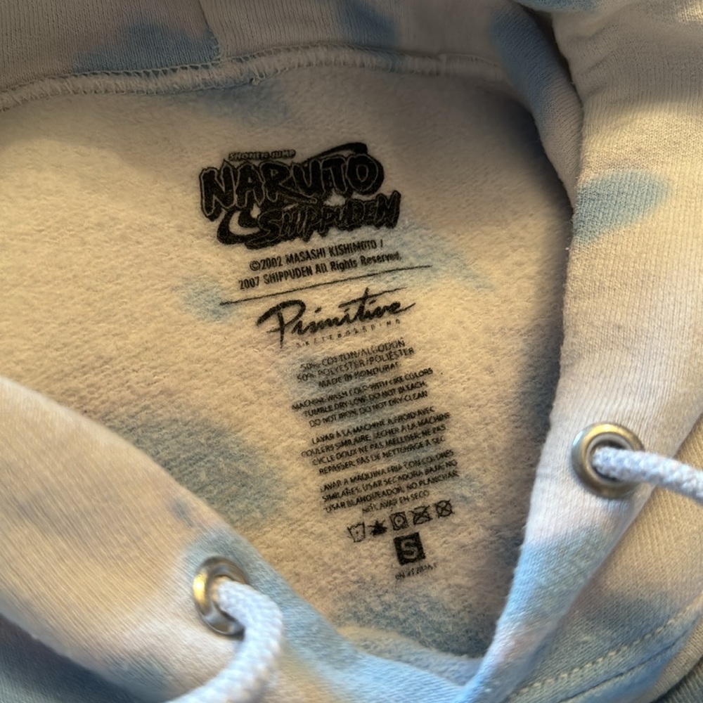 Primitive x Naruto Shippuden Blue Washed Men's Pullover Graphic Hoodie - Picture 6 of 9